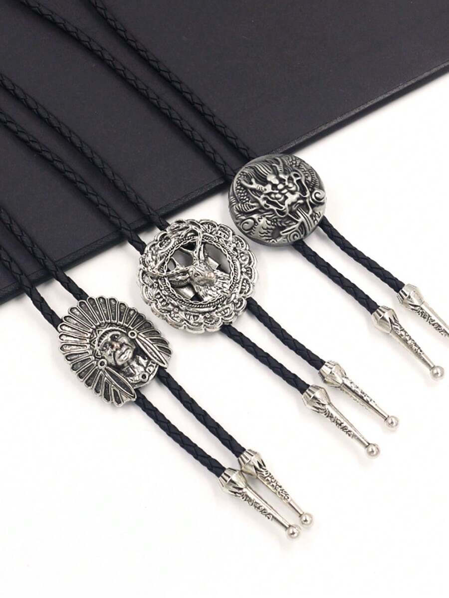 1pc Indie Design Style Bolo Tie, Accessory Suitable For Men And Women Daily Wear - Multicolor - View 1