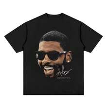 American Professional Basketball Star Sports T-Shirt For Men And Women, Short Sleeve, Round Neck, Printed Pullover T-Shirt - 黑色9 - 查看 6