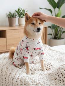 Dog Shedding Hair Control Pajamas For Spring And Summer - Breathable High Stretch Full Coverage Pet Rompers, Summer Anti Licking & Bug Protective Jumpsuit For Small Medium Large Dogs, All Over Printing Dog Clothes - Cute Dachshund Pattern - White - View 6