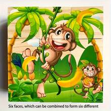 [Trò chơi xếp hình bằng gỗ mang tính giáo dục] Xếp hình khối lập phương bằng gỗ - Đồ chơi giáo dục hình học dành cho người lớn và các buổi tối chơi game gia đình | Trò chơi xếp hình để bàn - Nhiều màu - Xem 10