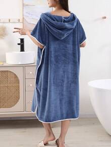 1 buah Jubah Mandi Tanpa Lengan Wanita, Jubah Ponco Penyerap yang Dapat Dipakai untuk Berselancar, Jubah Ganti Cepat Kering, Jubah Handuk Berkerudung, Jubah Ganti untuk Berenang, Berselancar, dan Aktivitas Luar Ruangan di Pantai - Royal Blue - View 5
