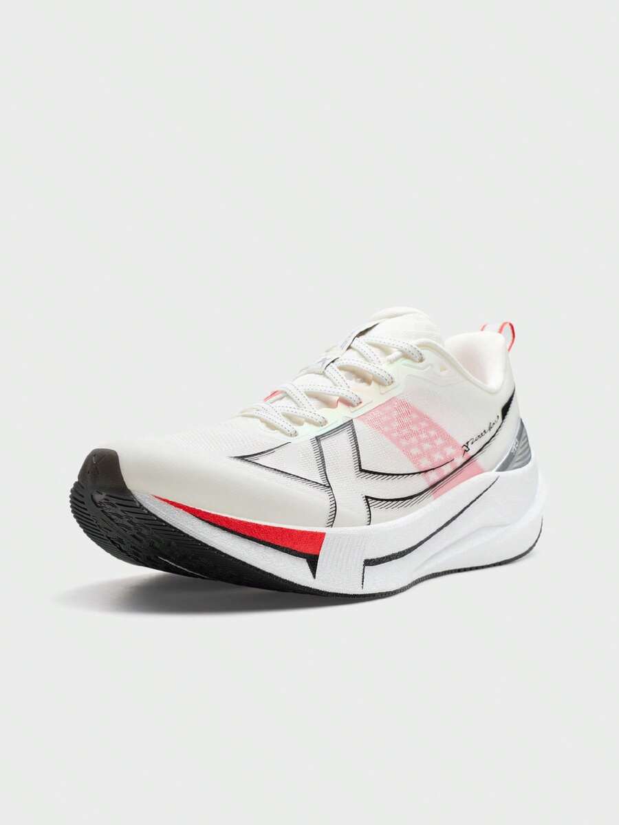 XTEP 2000KM 5th Generation Durable Running Shoes For Men And Teenagers, Sports Fitness Shoes 2000KM 5th Gen, Sail White/Bright Orange/Black - Sail White/Bright Orange/Black - View 1