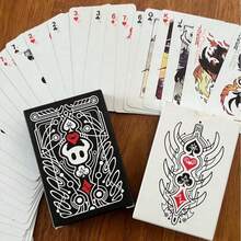 空洞骑士系列扑克牌，送给男友女友的礼物，黑白桌面扑克牌，游戏爱好者的收藏品，夏季露营派对必备，男女皆宜的礼物，青少年趣味礼物 - 多色 - 查看 3