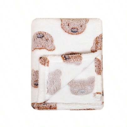 1pc Cute & Fresh Baby Blanket, Flannel Throw Blanket Lightweight For Spring Summer Autumn, Soft & Skin-Friendly For Infant Indoor, Camping, Air-Conditioned Room, Sofa, Suitable For Both Men And Women