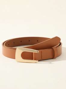 3pcs/Set Plus Size PU Classic Belt With U-Shape Metal Buckle Decor, Fashionable & Versatile Women's Belt, Suitable For All Seasons - U-shaped Buckle - View 27