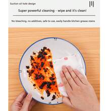 1PCExtra-Large Dry-Wet Dual-Purpose Dishwashing Cloth With Thick Non-Woven Fabric Kitchen Paper, Grease Removal And Hand Cleaning For Household Use. Camping And Picnic. Reusable And Disposable. - Multicolor - View 7