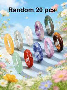 1/5/10/20pcs Set Elegant Natural Crystal Ring Holder - Jewelry Accessories, Transparent Crystal Ball Stand - Multicolor - View 29