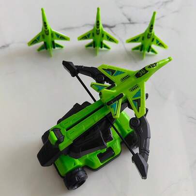 绿色飞行射击玩具，简易战斗机发射器玩具，家庭娱乐对战游戏，适合户外运动休闲，手动发射器，儿童男孩礼物，万圣节和圣诞节礼物