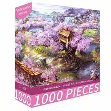 一盒1000片拼图，尺寸70厘米*50厘米，油画风景和卡通图案，成人减压，装饰艺术品，适合作为万圣节、圣诞节、生日礼物 - 彩色 - 查看 10