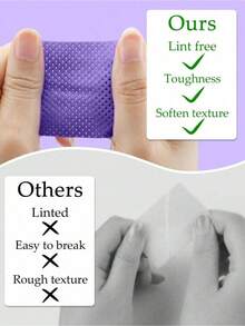 2000/1000/200 片装指甲清洁湿巾 - 专业无绒指甲油卸除棉片，UV凝胶清洁湿巾，无香型指甲准备和抛光清洁工具（紫色） - 紫色 - 查看 8