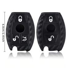 Ốp bảo vệ chìa khóa xe hơi bằng silicon carbon, 2/3 nút bấm cho CLS CLA GL R SLK AMG A B C S. - đen - Xem 6