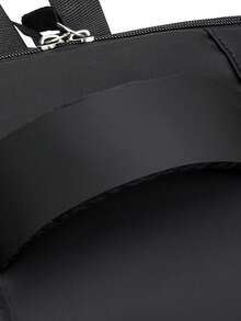 Sleek Black Nylon Backpack Large Capacity Laptop Compartment Business Travel Rucksack - A - View 9