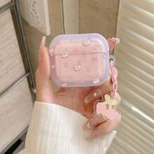 Gradient Flower Bow Cat Design Protective Case, Suitable Compatible With Apple , Anti-Scratch And Drop Protection - Clear - View 12