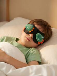 1pc Kids 3-10Y Cartoon 3D Sleep Eye Mask, Lightweight Non-Pressure Eye Cover For Nap, Travel, Airplane - Black - View 6