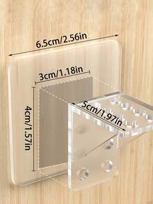 2/4/8pcs No Drill Large Shelf Brackets - Clear - View 11