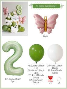 Bộ vòng hoa và cổng bóng bay màu xanh ô liu 78/77 món, bao gồm 2 con bướm hồng và bóng bay số màu xanh ô liu 40 inch, trang trí tiệc phong cách Boho, phù hợp cho sinh nhật, đám cưới, trang trí phòng, tiệc độc thân, hẹn hò, tựu trường, chụp ảnh tốt nghiệp, trang trí địa điểm. - Xem 17