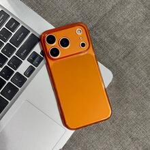 Compatible con iPhone 17/17 Pro/17 Pro Max/16/15/14/13/12/11 Series, 1 pieza Funda de teléfono con ventana grande instantánea, mate, a prueba de golpes y con protección completa de la cámara, funda de teléfono de moda para iPhone 17 Pro Max - Naranja - Ver 4