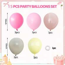 Pink And Yellow Balloon Set, 60/15/25/30pcs Light Pastel Pink Macaron Yellow Sand White 10-Inch Latex Balloons Helium Women Bee Bear Theme Birthday Bride Wedding Baby Shower Room Decoration Party Decor - A-1 - View 6