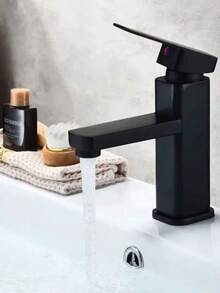 1件套浴室黑色冷热水混合水龙头，适用于盥洗台、浴室、厨房台面安装式浴室水槽水龙头，浴室水槽水龙头 - 水龍頭 - 查看 1