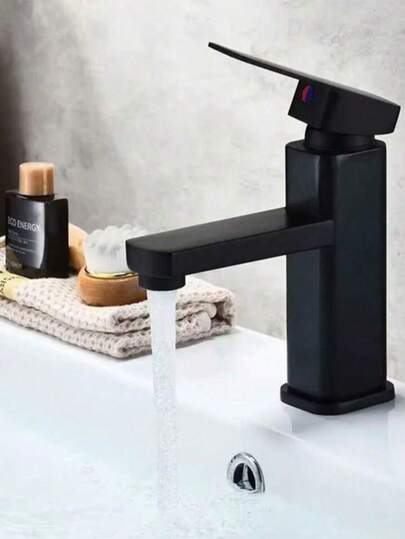 1pc Bathroom Black Faucets Hot And Cold Mixer Faucets Vanity Bathroom Kitchen Deck Mounted Bathroom Sink Faucets,Bathroom Sink Faucet