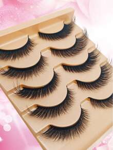 5 Pairs Of Fully Naked Eye Tail And Long Holiday Eyelashes | 3D Stereoscopic Mango Eye Shape 0.63 Inch Natural Simulation - View 7