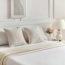 1pc Chenille Throw Pillow Cover, Modern Style Velvet Pillowcase Suitable For Living Room And Household Use - Milky - View 5