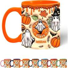 Taza de café personalizada de 11 onzas con efecto 3D, taza de cerámica personalizada con nombre para días festivos, taza de especialidad personalizada, taza de café unisex, taza de cerámica, impresión a doble cara, reutilizable, apta para microondas y lavavajillas, regalo de cumpleaños, regalo del Día de la Madre - Dulces árboles navideños - Ver 14