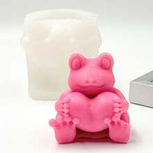 3D抱心青蛙硅胶模具，适用于DIY香薰蜡烛 - 青蛙 - 查看 3