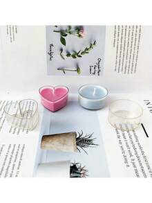 10 pièces Porte-bougie en plastique transparent résistant à la chaleur, convient pour la fabrication de bougies DIY - en forme de cœur et rond - très adapté pour Noël, les amateurs de bougies et la décoration de Noël pour les amateurs de lune DIY. - A - Voir 6