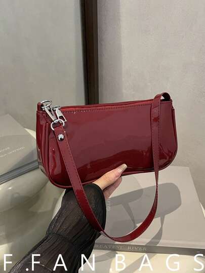 新款时尚百搭链条肩带单肩包，女士腋下手提包