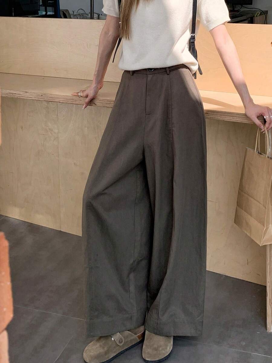 YEAE | 女士春季宽松苔藓绿休闲牛仔裤 - 橄欖綠 - 查看 1