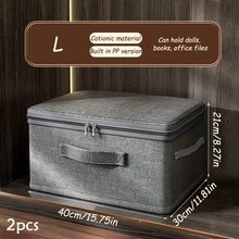 Foldable Storage Box With Zipper Lid, Handled Storage Cube Basket For Closet Clothes Organization - Multicolor - View 15
