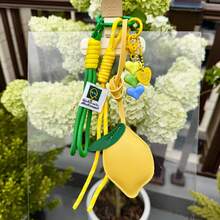 1 件可爱柠檬包包挂饰钥匙扣 - 甜美心形串珠腕带，女士和女孩的精美包包配饰 - A - 查看 10