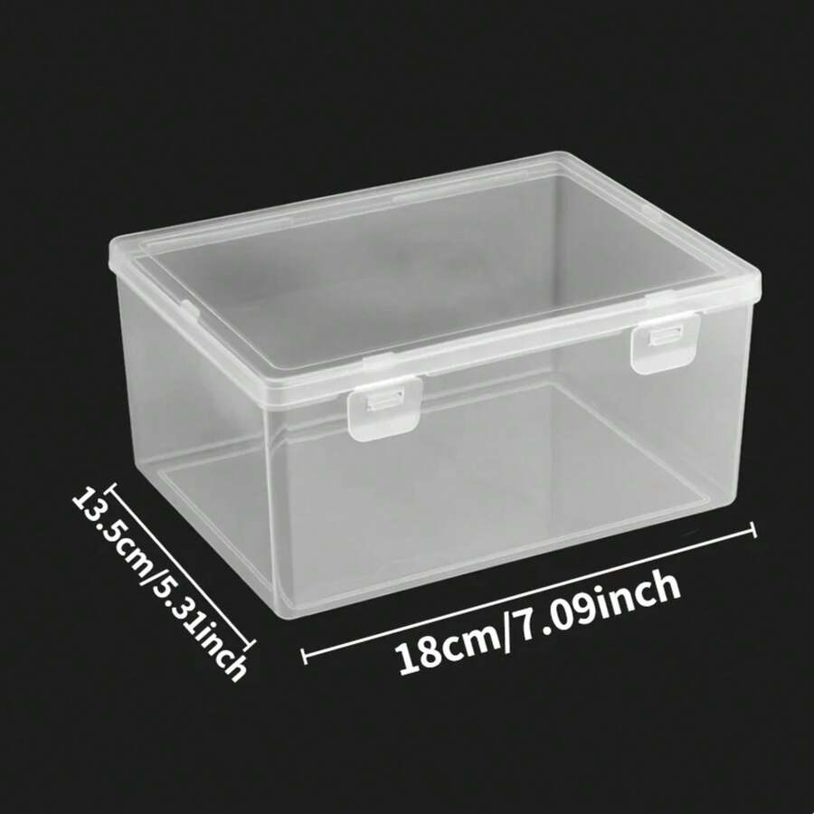 Clear Plastic Storage Box: Stackable For Office Supplies/Files, For Home/School/Office, Rectangular And Visible Design QYTS - Of Course - View 1