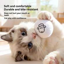 1个猫玩具，互动球，捕猎球，静音玩具，猫咪追逐玩具，自娱自乐玩具，解闷玩具，逗猫棒，耐咬毛绒球 - 彩色 - 查看 6