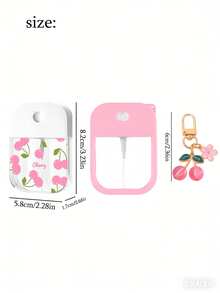 1 chai xịt dưỡng ẩm họa tiết hoa anh đào dễ thương, kèm móc khóa hình hoa anh đào và vỏ silicon chống rơi, chai xịt cầm tay tiện dụng, thích hợp làm quà tặng du lịch, quà sinh nhật, quà tặng ngày lễ, dung tích: 50ml - Nhiều màu - Xem 5