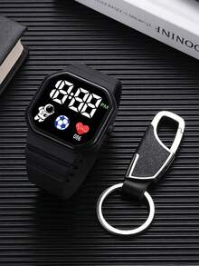 2pcs/3pcs/5pcs Men's Watch Gift Set, Ultra-Thin Quartz Watch With Scale Display And Sports Digital Watch, Multilayer Luxury Wallet, Coin Purse And Bracelet, Business Party, Suitable For Holidays, Birthday Gifts, High-End Gift Box, Father's Day, Valentine's Day - Black - View 8