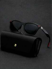 1 chiếc kính phân cực kiểu dáng cổ điển, thích hợp cho du lịch, leo núi, lái xe, câu cá. Thiết kế tròng kính phân cực màu đỏ, đinh tán đỏ, kèm miếng đệm silicon chống trượt, giảm sốc, kính thời trang đường phố. - Mắt kính phân cực màu xám gọng đen/móng gạo đỏ cao su đỏ - Xem 1