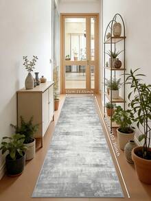 1PC Light Grey Rugs,Modern Minimalist Style, Crystal Velvet Jelly Base Runner Rug,800gsm, Non-Slip Backing, Area Rug, Mat For Living Room, Carpet For Bedroom, Machine Washable Low-Pile, Kitchen Hallway Dining Office, All-Season - Light Grey - View 4