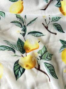 1条波西米亚柠檬印花百搭时尚围巾，独特甜美度假拍照道具，海滩旅行异域风情礼物，适合情人节、秋冬季节。 - 黃色 - 查看 3