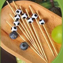 99pcs White Bead Bamboo Skewers, 4.7 Inch Bamboo Cocktail Sticks, Suitable For Hotel, Restaurant, Wedding, Party Appetizers, Cakes, Beverages, Fruits - A - View 6