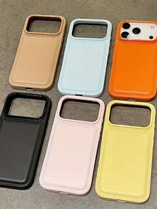 极简粉色仿皮纹理手机壳，兼容 17 Pro Max/17 Pro/17/16/16 Pro Max/16 Plus/16 Pro/15/15 Pro Max/15 Pro/15 Plus/11/12/13/14/14 Plus/11 Pro Max/12 Pro/12 Pro Max/13 Pro/13 Pro Max/14 Pro/14 Pro Max，柔软防震 - 粉紅色-新款仿皮紋 - 查看 6