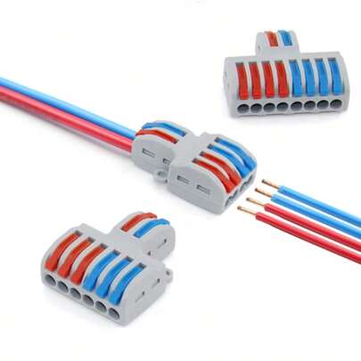 1 pieza Conector de cable eléctrico, Caja de conexiones compacta universal, Conector de cable de lámpara, Conector de terminal de cable de inserción, Múltiples estilos