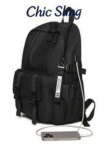 SHILAN Functional Style Large-Capacity Backpack, Wear-Resistant And Waterproof Backpack, Commuter Bag That Can Hold A 15.6-Inch Computer Multi-Compartment Student Schoolbag With Buckle Design, Dual-Purpose Bag For Daily Storage / Short Trips - Multicolor - View 6