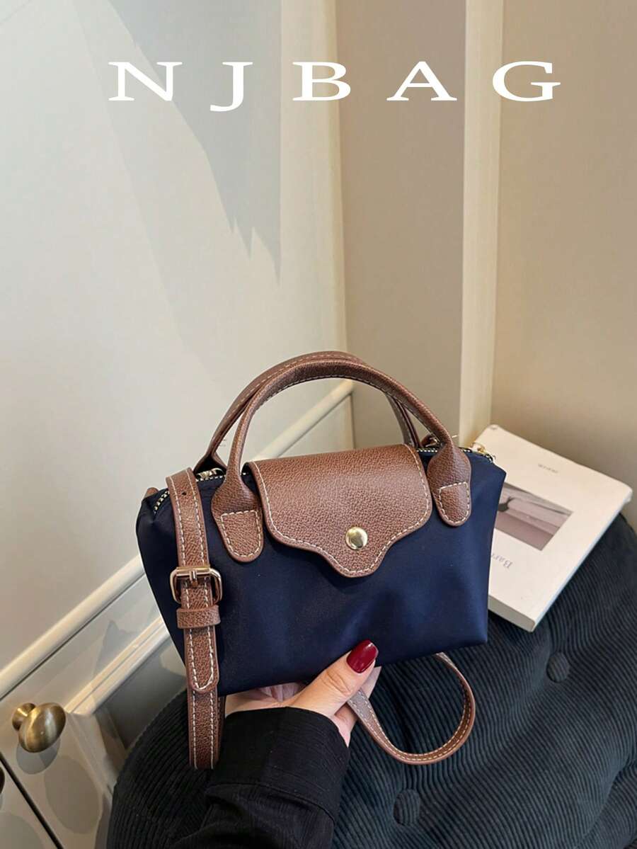 1個迷你時尚手提包小方包，百搭女款單肩斜背包，純色迷你錢包，可裝手機、硬幣、口紅，適合日常使用與通勤
