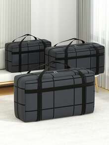 1-Pack Moving And Packing Bag, Thickened Student Bedding Storage Bag, Clothing Storage Bag, Large Capacity Luggage Bag, Extra Large Capacity, Foldable Storage Bag, Clothing Organizer Bag, Suitable For Storing Sundries When Moving And Returning To School, Waterproof And Moisture-Proof Storage Bag - Dark Grey - View 2