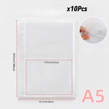 10张A5活页夹替换内芯，包括1格、2格、4格双面口袋保护套 - 彩色 - 查看 14