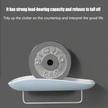 Bathroom Accessory Set, Luxury Silicone Toilet Brush, Slipper Rack, Towel Rack, Soap Dish, Triangle Organizer, Rectangular Shelf, All-In-One Solution, No Drilling Installation, Fits 90% Households, Large Capacity, Rust-Resistant ABS Material, Durable For Humid Bathroom - A12 - Black - View 6