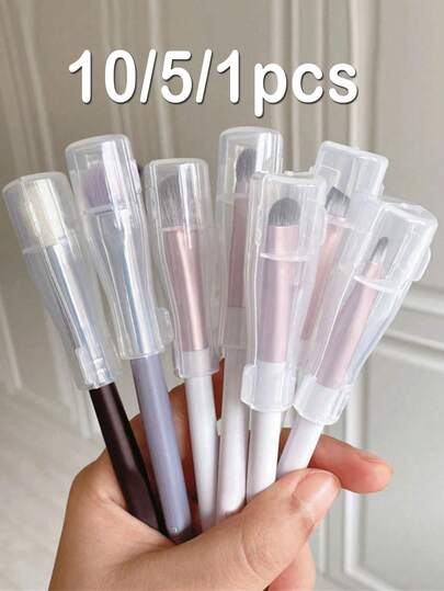 10/5/1件装透明可重复使用化妆刷保护套 - 旅行防尘罩，适用于化妆刷、海绵、粉扑，塑料化妆品收纳盒