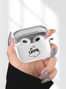 Travel 1pc Map Pattern Transparent Earphone Case, Fashionable And Versatile, Compatible With Airpods 2/3/4/Pro/Pro2/Pro3, Suitable As Birthday Or Holiday Gift For Family And Friends - Clear - View 1